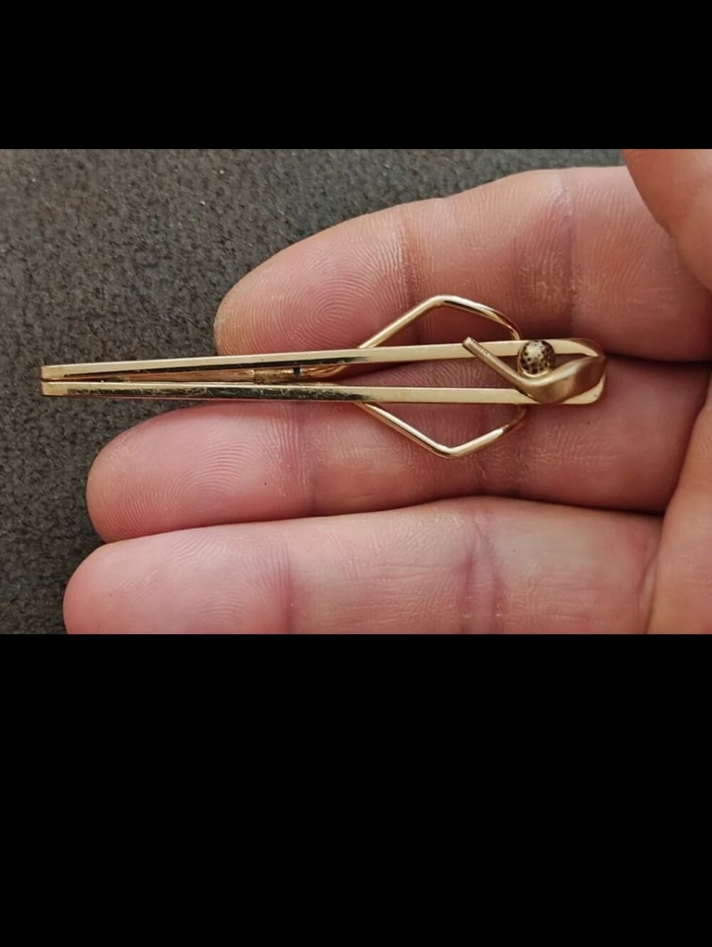 1950s Swank Golf Ball & Club Gold Tone Tie Clip.